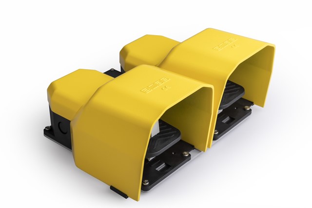 PDK Series Metal Protection (1NO+1NC)+(1NO+1NC) with Hole for Metal Bar Double Yellow Plastic Foot Switch